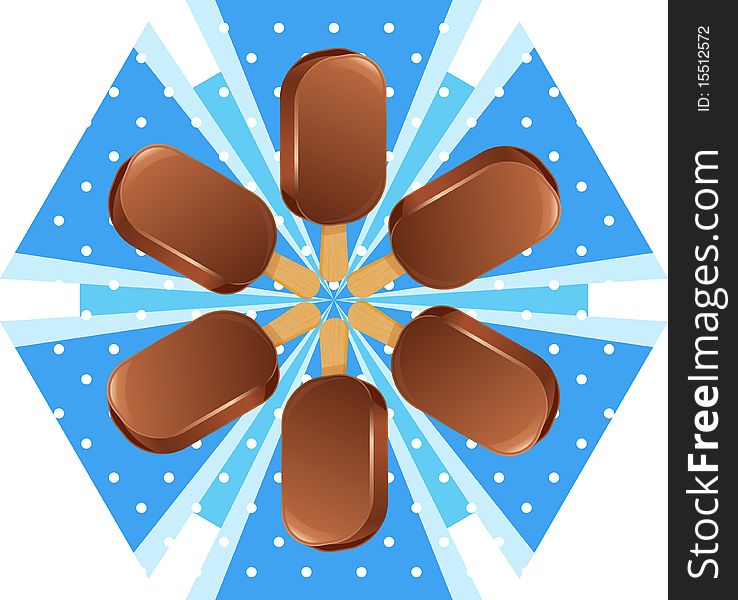 Illustration of ice cream. snowflake