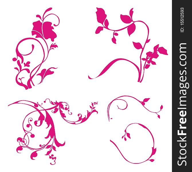 Collection of floral design element. Collection of floral design element