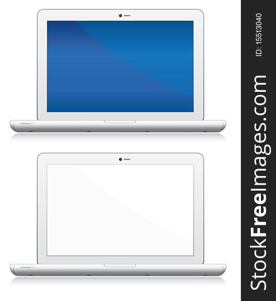 Blank laptop computers set. Vector electronic objects collection. Blank laptop computers set. Vector electronic objects collection.