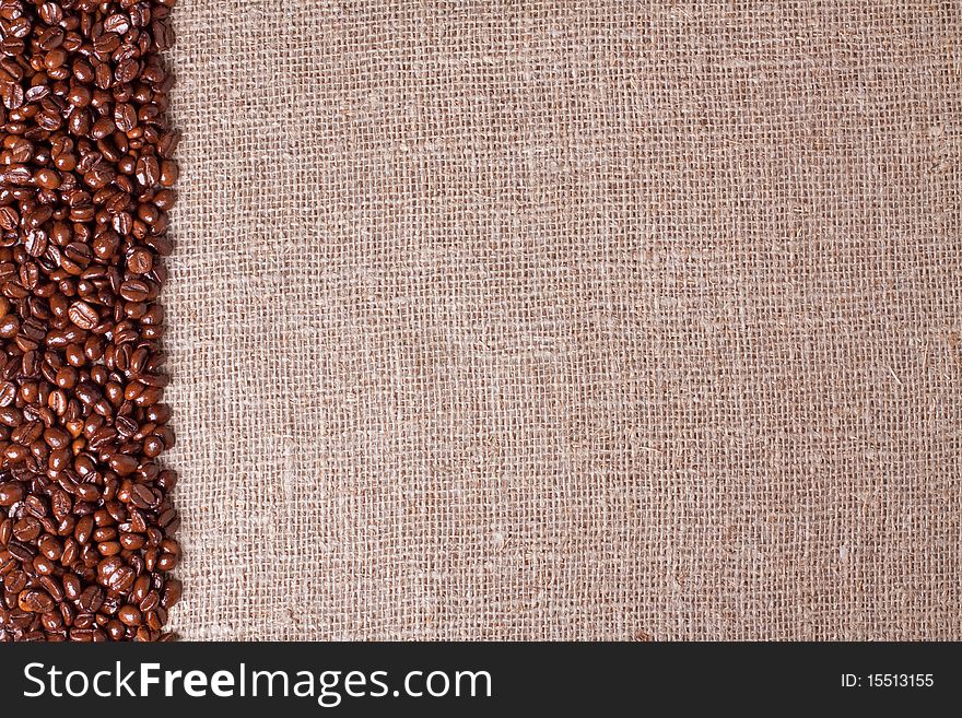 Open frame made of roasted coffee beans