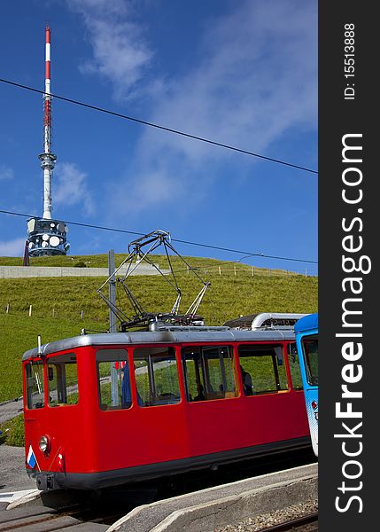 A train in the swiss alps