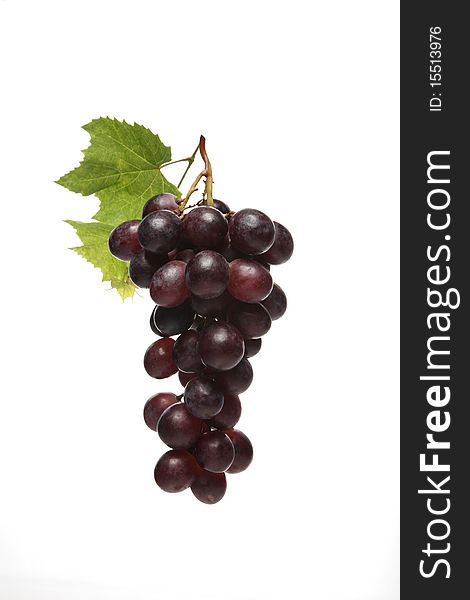 Grapes on the white background