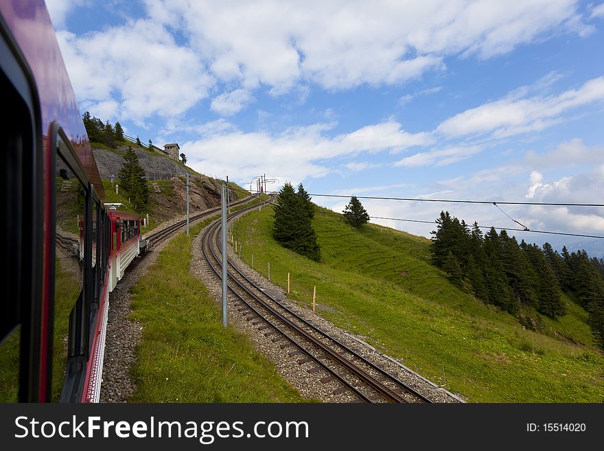 A train in the swiss alps