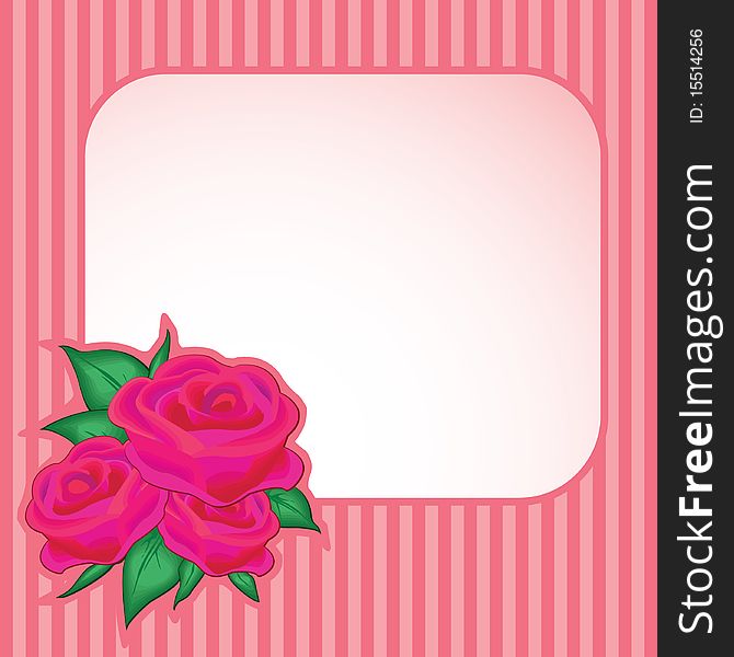 Card with roses. Vintage style. Vector illustration.