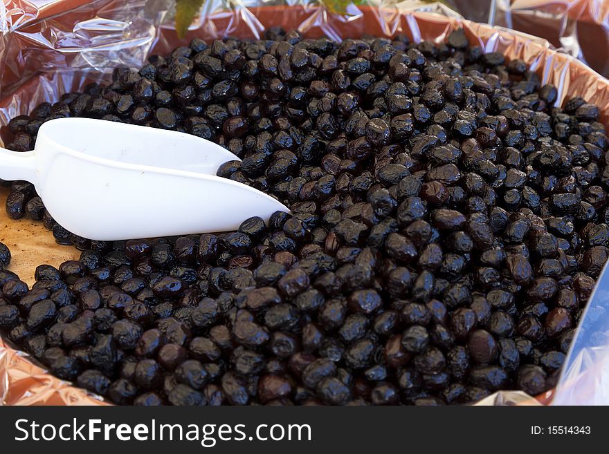 Olives in a italian market