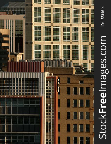 Abstract view of the downtown city buildings in Salt Lake City, Utah, great for business background