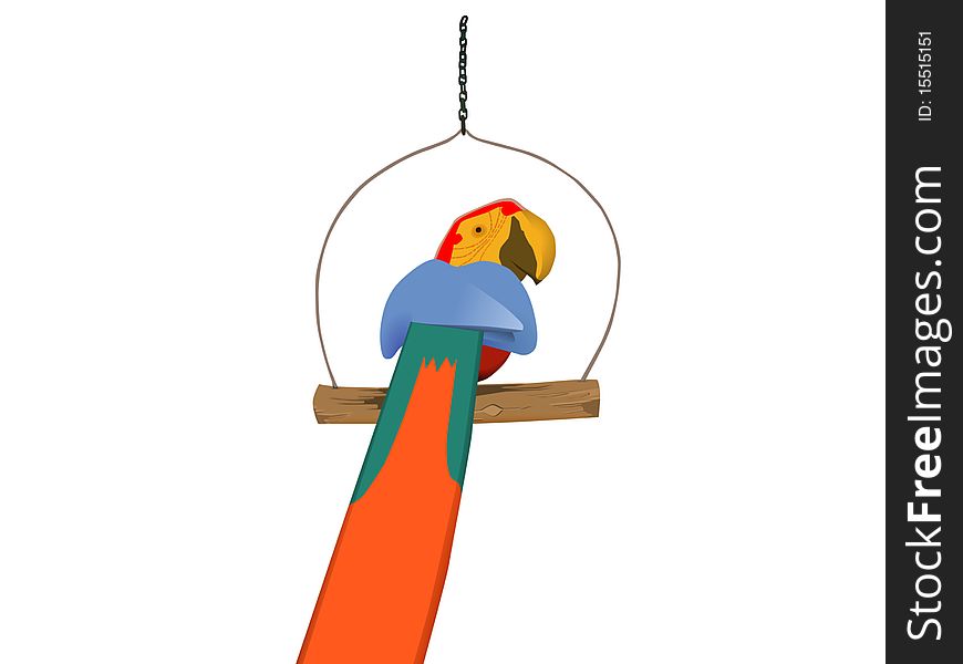 Illustration realized with Inkscape. Wood parrot.