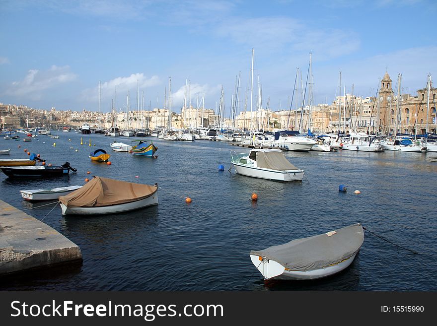 Docked Yachts And Boats