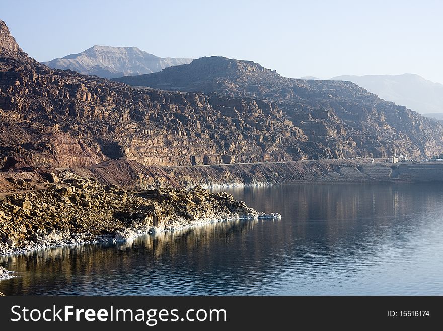 Mountains on the coast of the Dead Sea,Jordan.