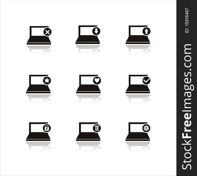 Set of 9 notebook icons