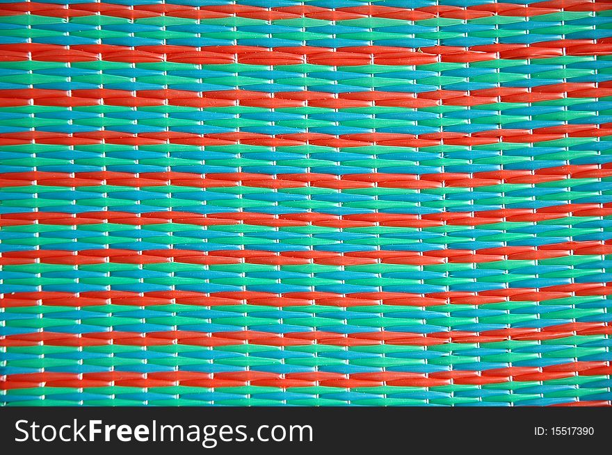 Red green color plastic mat blackground