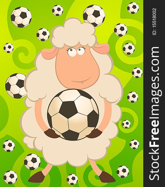 Funny Sheep Play In Football