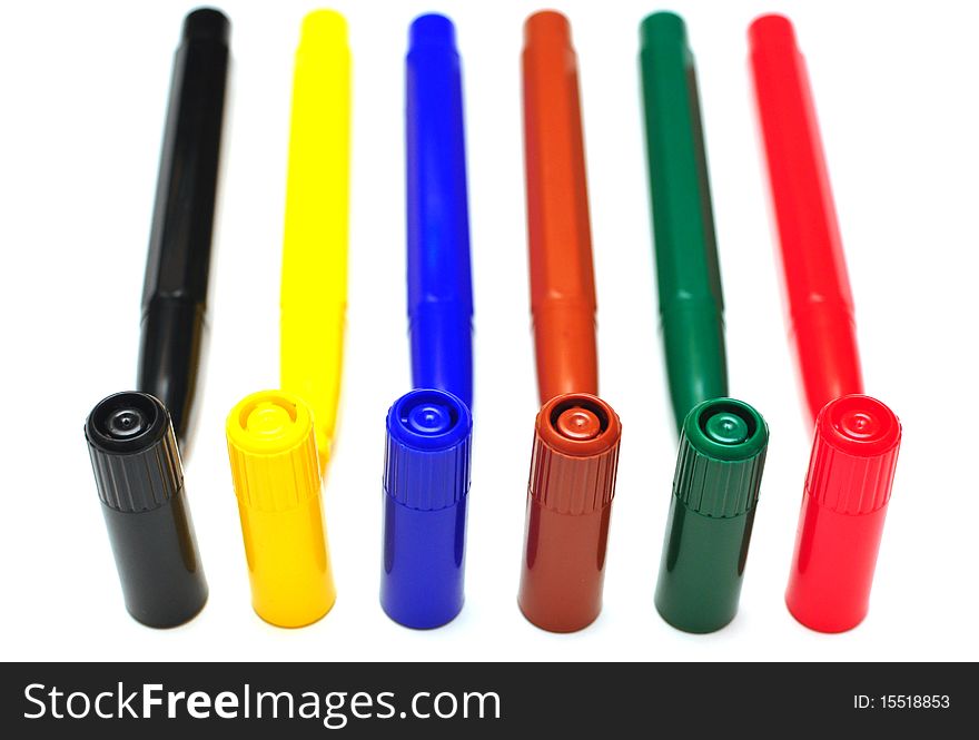 Set of felt-tip pens of different colors. Set of felt-tip pens of different colors