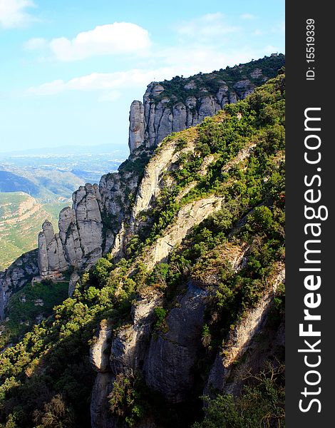 Montserrat spanish mountain landscape in summer. Montserrat spanish mountain landscape in summer