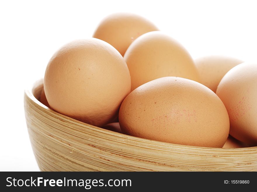 Close up of eggs in a bowl