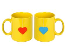 Tea Bags With Heart-shaped Lables Stock Images Tea Bags With Heart-shaped Lables Stock Images