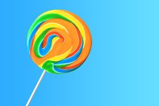 Colorful Lollipop On Blue Stock Photos