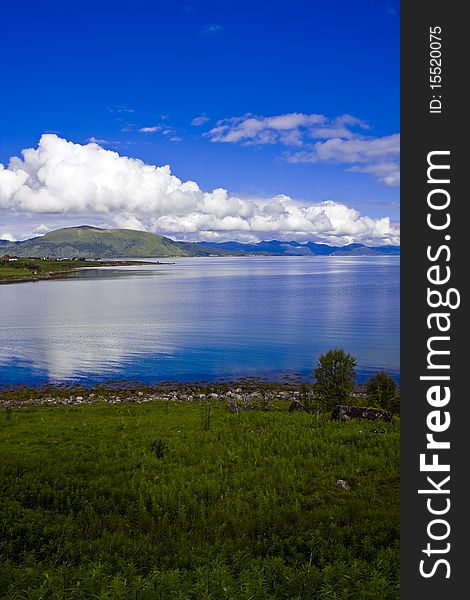 The view on the beauty landscape in Lofoten, Norway. The view on the beauty landscape in Lofoten, Norway