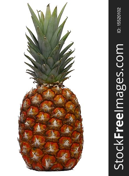 Ripe ananas white background