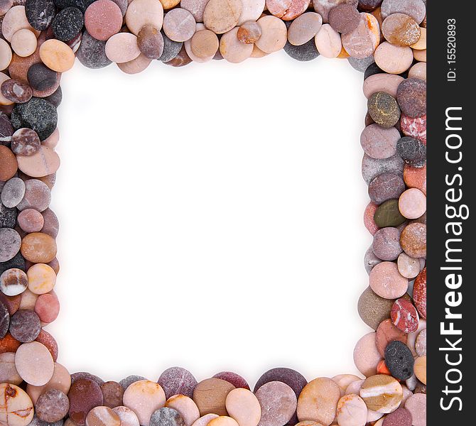 Frame made from multicolored sea stones. Frame made from multicolored sea stones