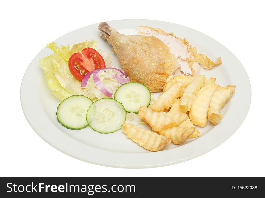 Chicken salad with potato chips on a plate. Chicken salad with potato chips on a plate