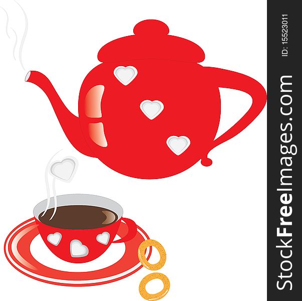 Red Coffee Pot And Cup