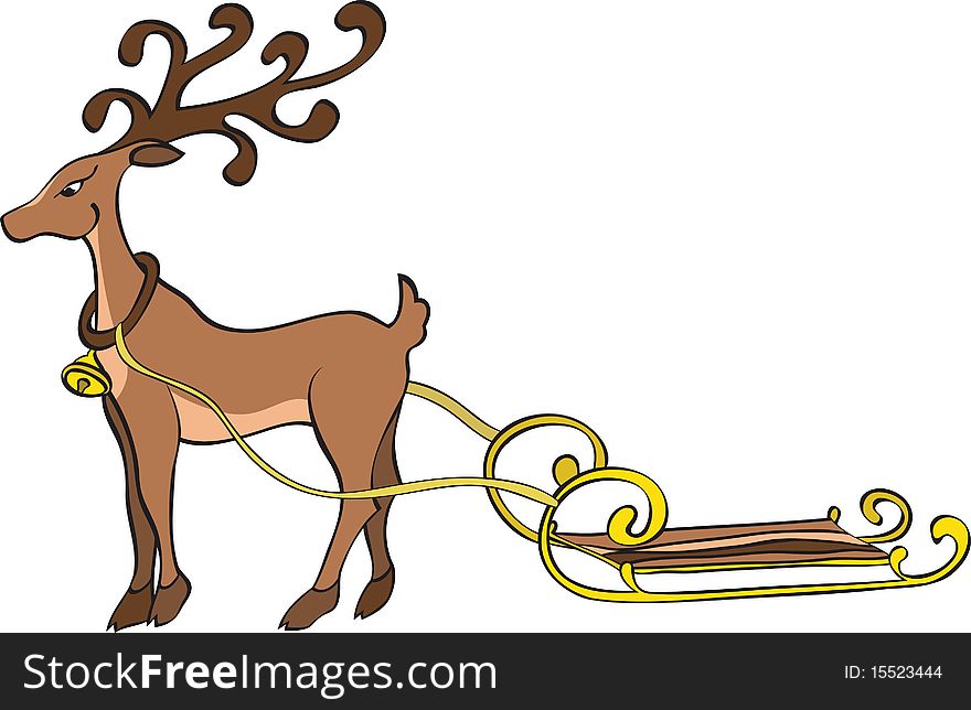 Vector Illustration of a deer with isolated on a white background. Vector Illustration of a deer with isolated on a white background.