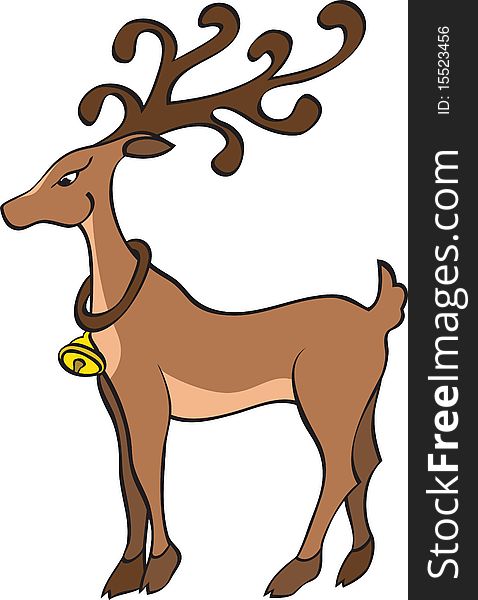 Vector Illustration of a deer isolated on a white background.