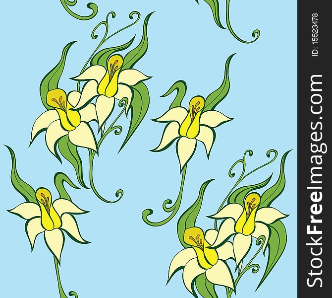 Floral seamless pattern with