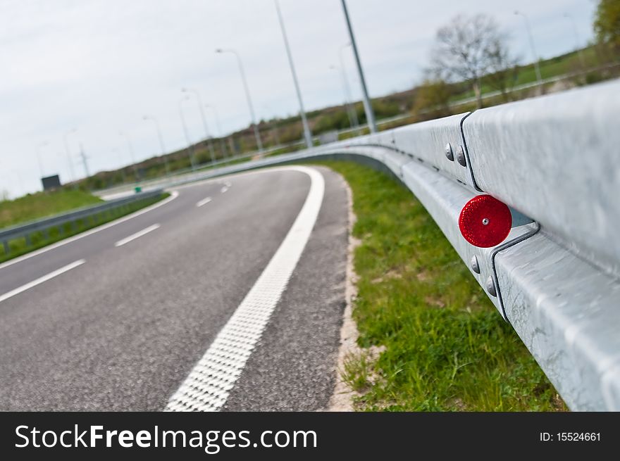 Curve on asphalt highway