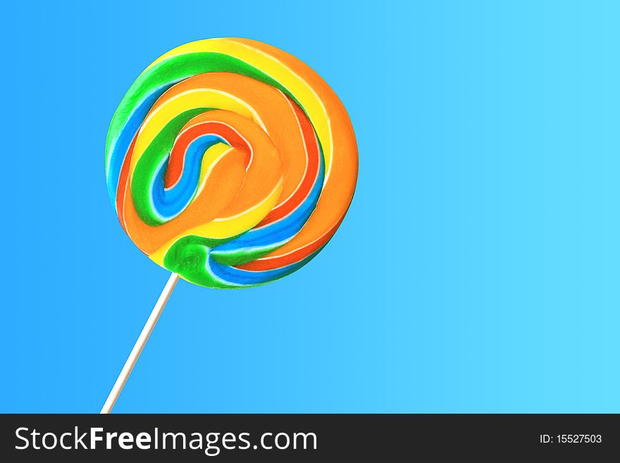 Colorful Lollipop on Blue