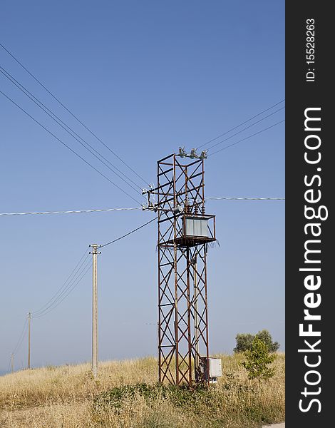 Telephone Pole Electrical Pylon Desert Heat Haze