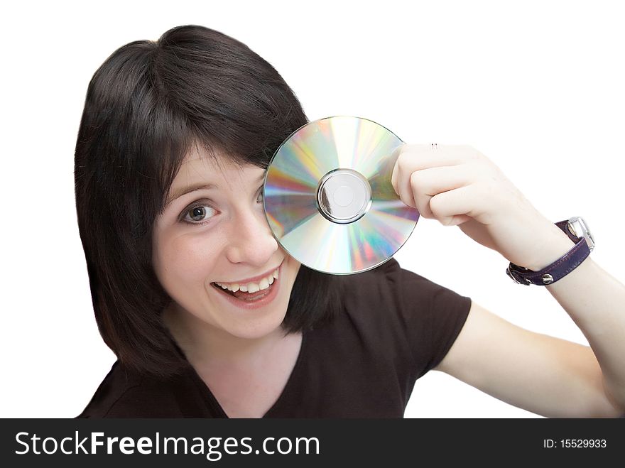 Happy Girl With CD