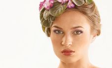 Beautiful Girl With A Wreath Of Flowers Royalty Free Stock Image Beautiful Girl With A Wreath Of Flowers Royalty Free Stock Image
