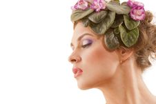 Beautiful Girl With A Wreath Of Flowers Royalty Free Stock Photography Beautiful Girl With A Wreath Of Flowers Royalty Free Stock Photography