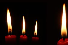 Four Red Candles Royalty Free Stock Photography