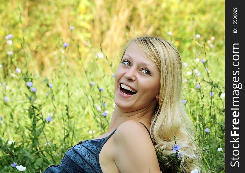 Face of a young girl being in nature