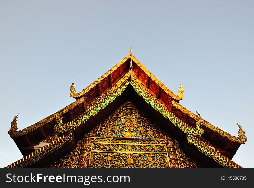 The golden roof in the temple at doi suthep, chaingmai - thailand