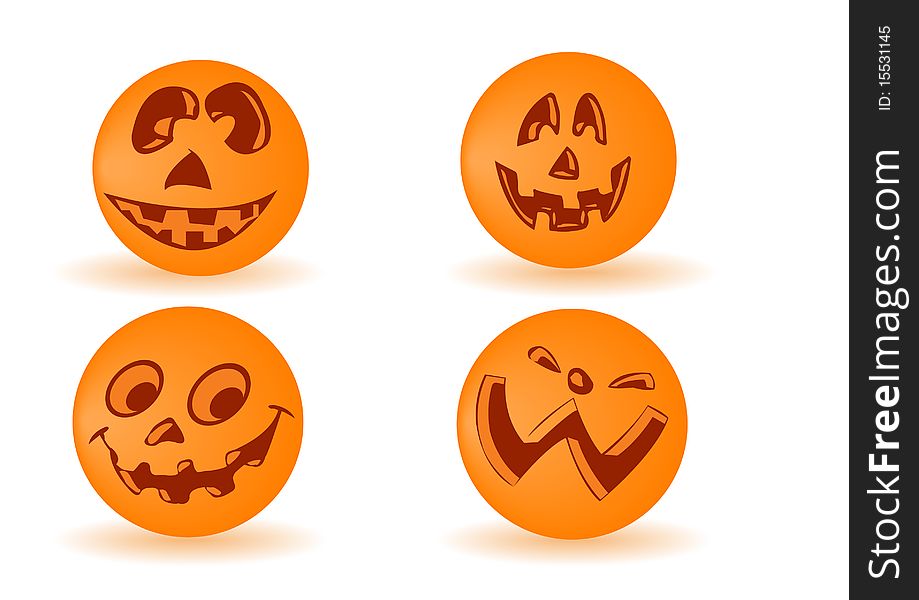 Vector pumpkin by a holiday halloween on a white background