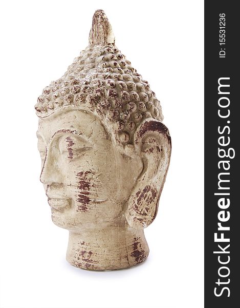 Buddha head isolated on white background