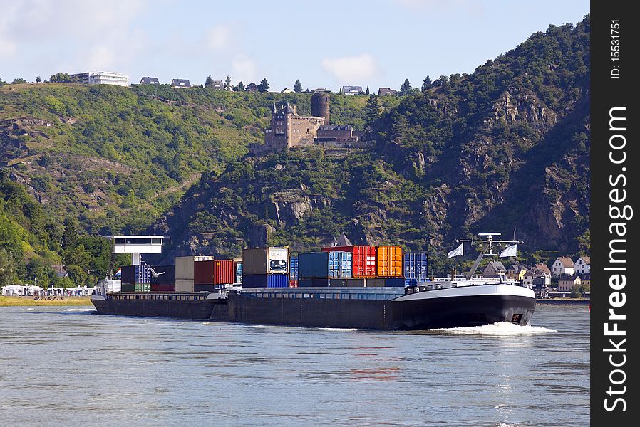 Container transport on the rhine germany