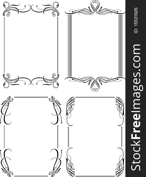 Illustration of floral frames isolated on white. Illustration of floral frames isolated on white.