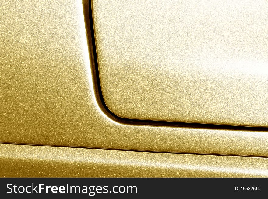 Golden metallic vehicle door panel abstract. Golden metallic vehicle door panel abstract