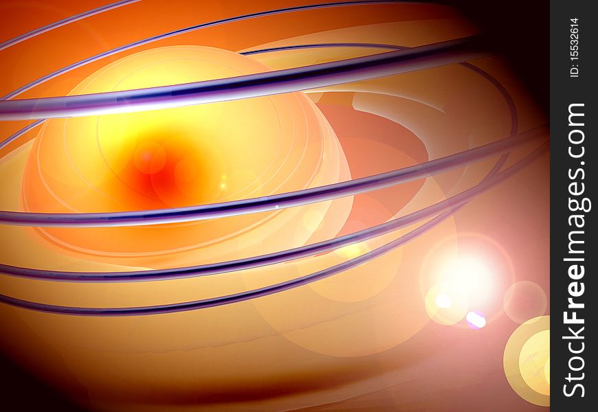 Abstract orange planet with rings. Abstract orange planet with rings
