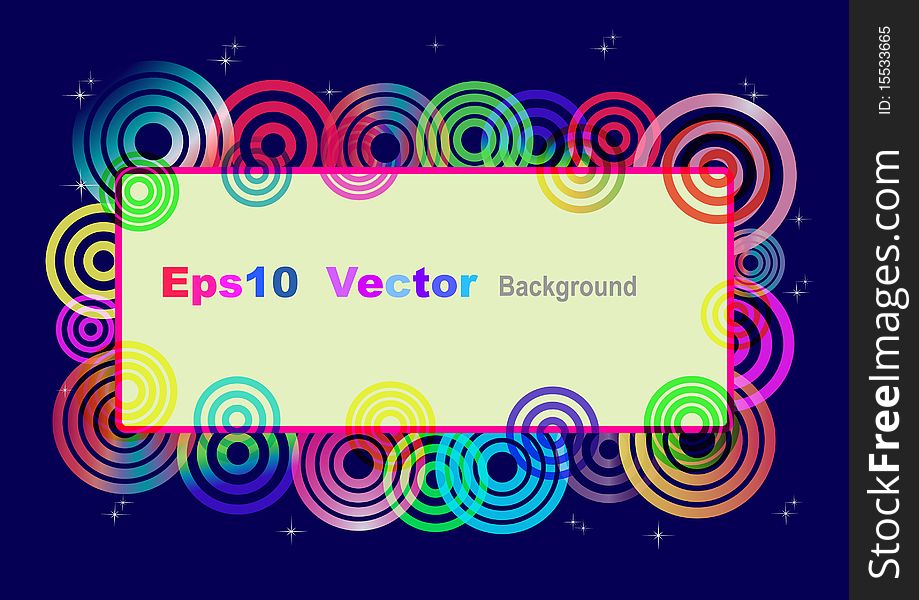 Eps10 vector card with transparent circles and stars. Eps10 vector card with transparent circles and stars.