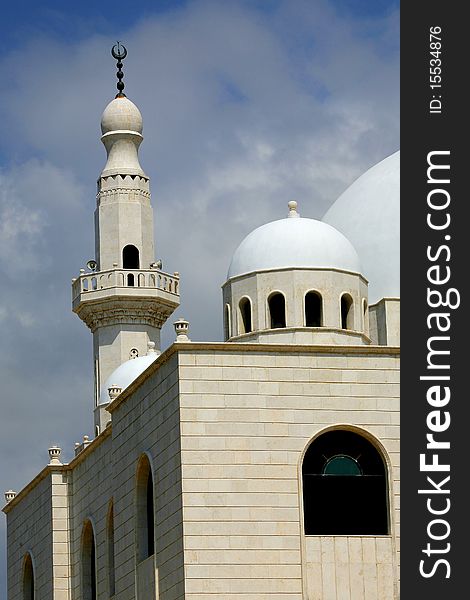 A corner of white Mosque in Syria