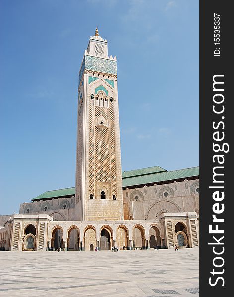 This minaret at the Hassan II mosque in Casablanca is the worlds highest. This minaret at the Hassan II mosque in Casablanca is the worlds highest.