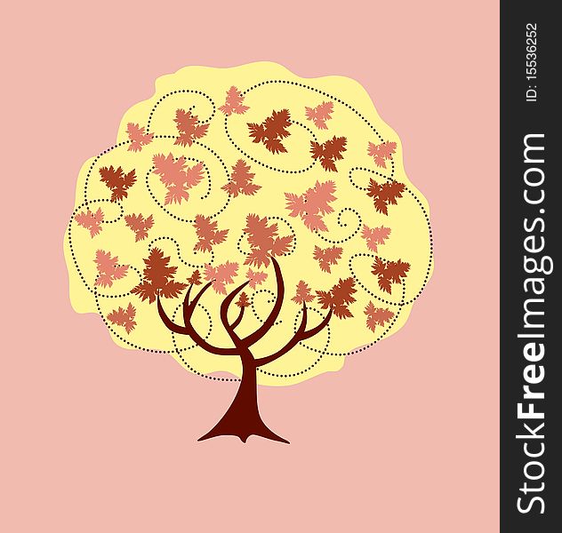 Abstract autumn tree, symbol of nature