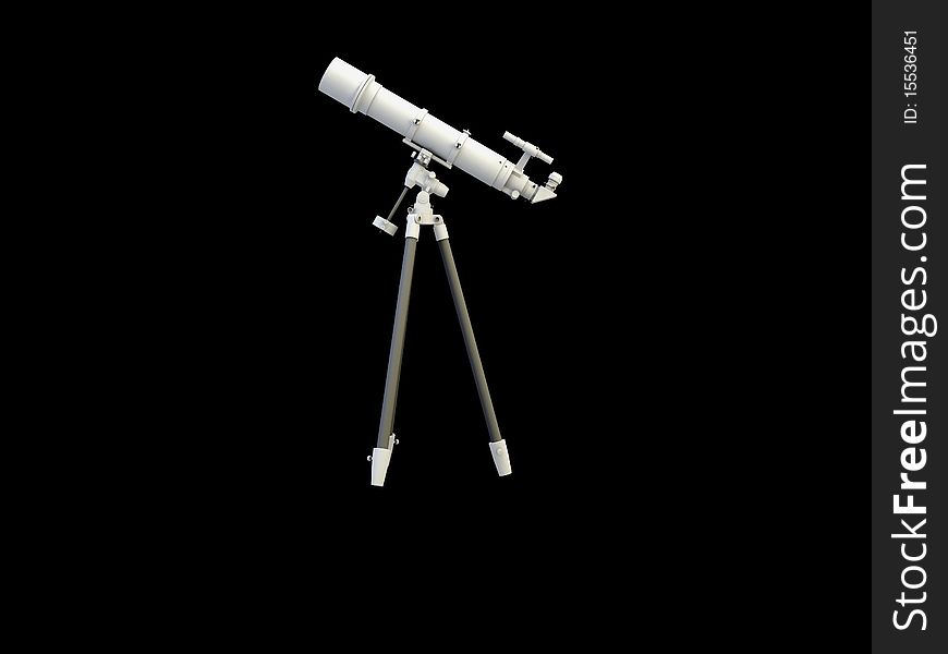 Telescope on the white background