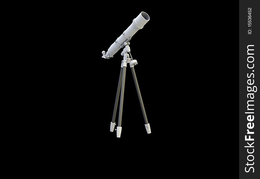 Telescope on the white background